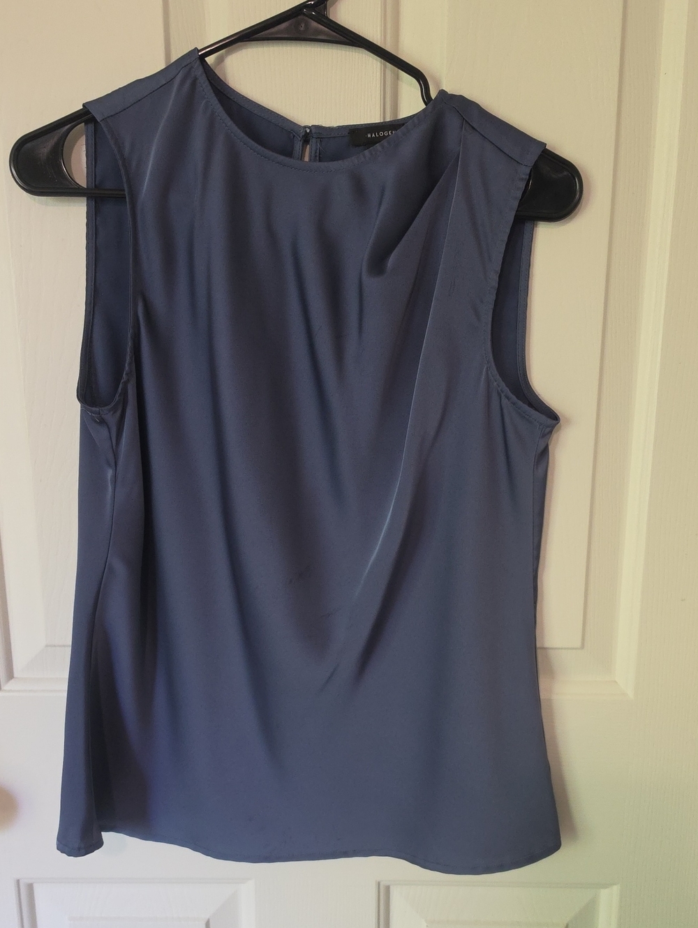 Halogen Sleeveless Draped Camisole in Slate Blue